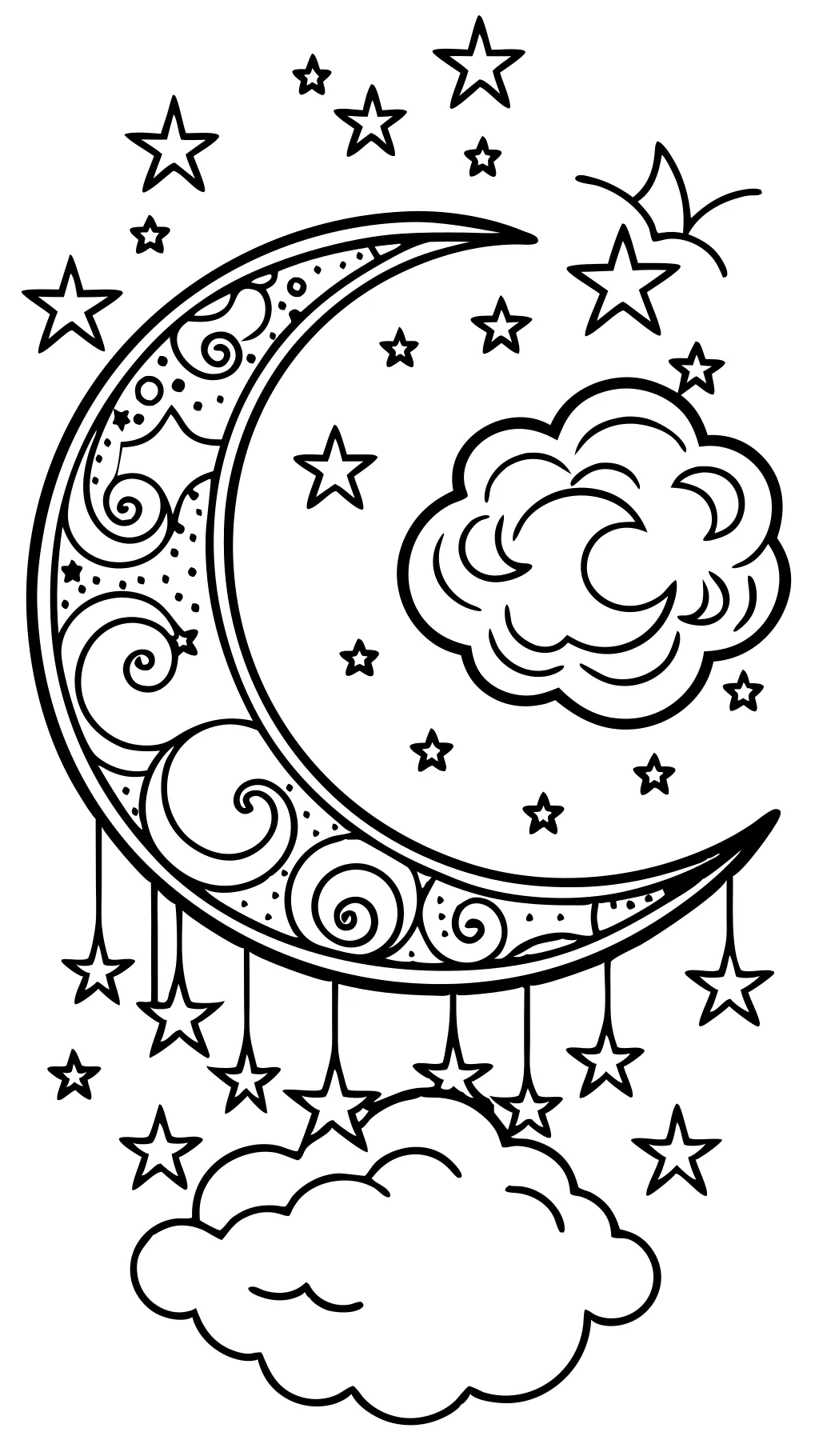 coloriages de lune céleste pour adultes